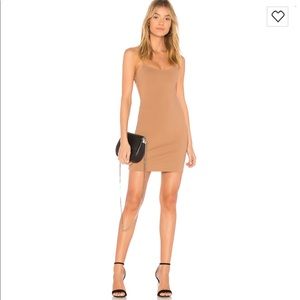 solene backless mini dress nude